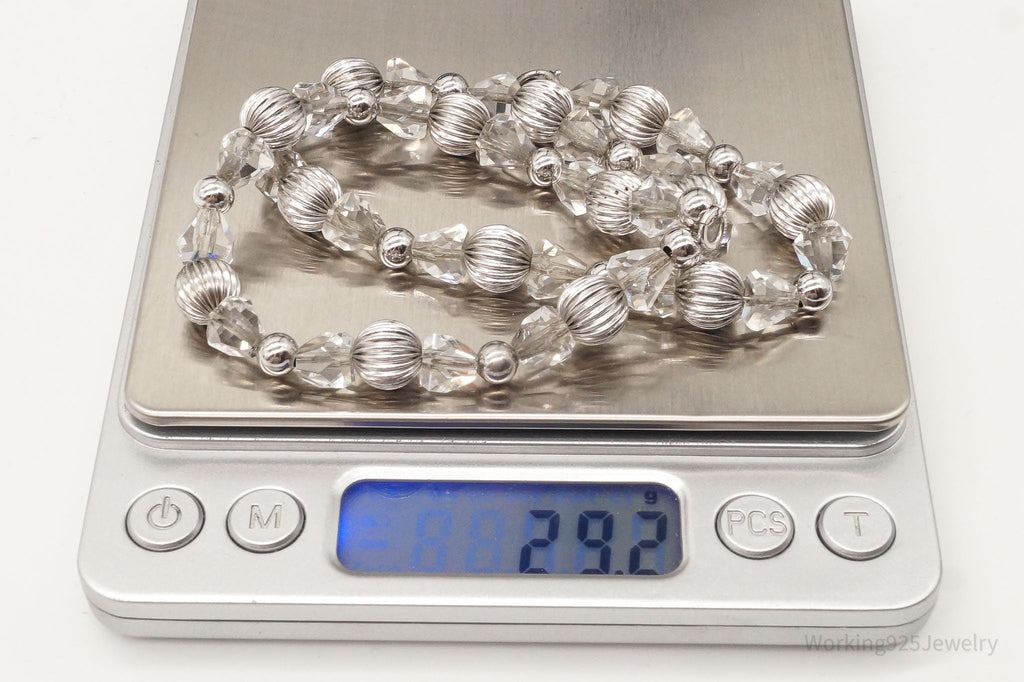 Antique Designer Binder Bros Inc Crystal Art Deco Sterling Silver Necklace 16" | Jewelry > Necklaces > Pendants | Wiccan Center