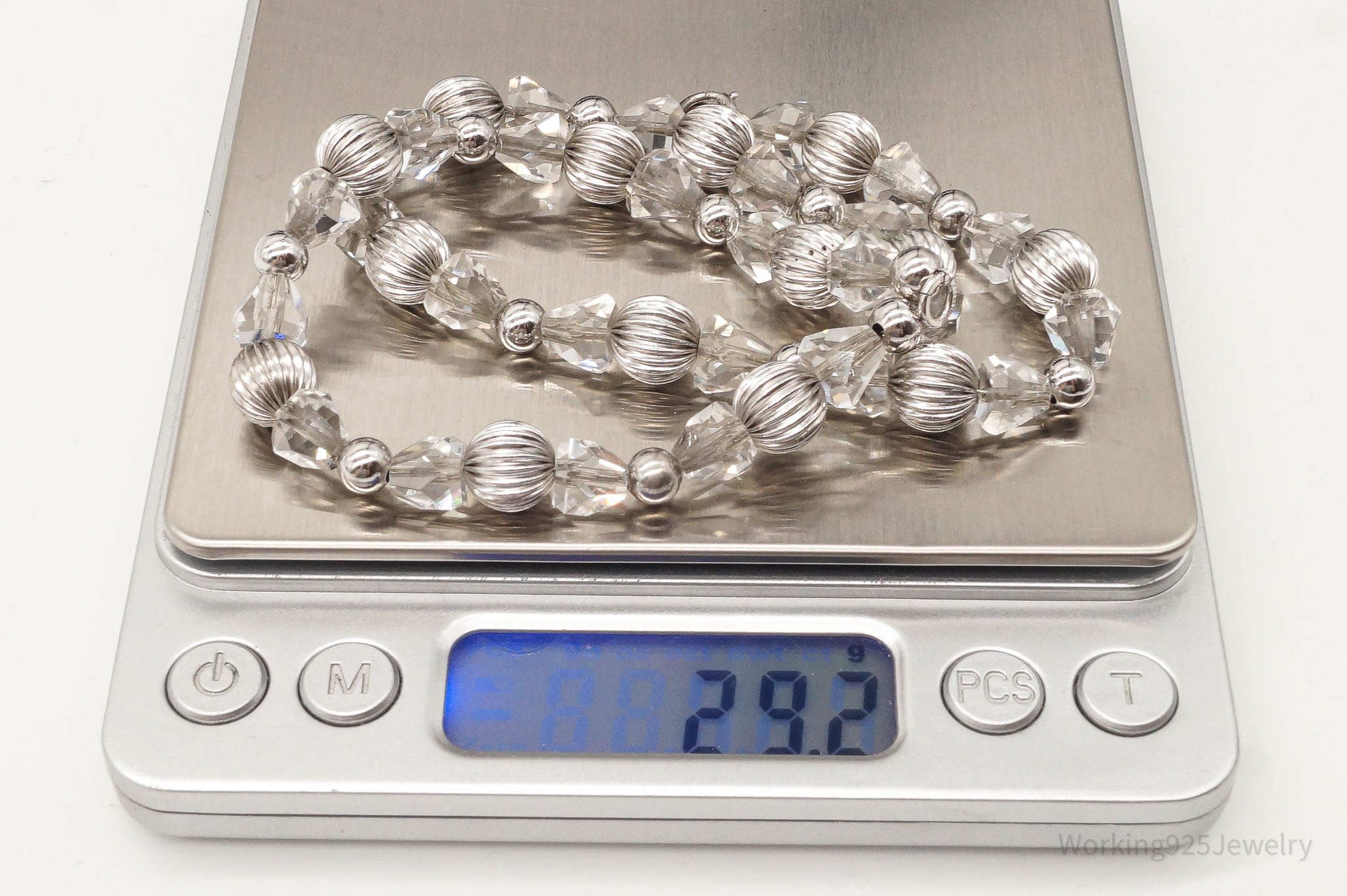 Antique Designer Binder Bros Inc Crystal Art Deco Sterling Silver Necklace 16" | Jewelry > Necklaces > Pendants | Wiccan Center