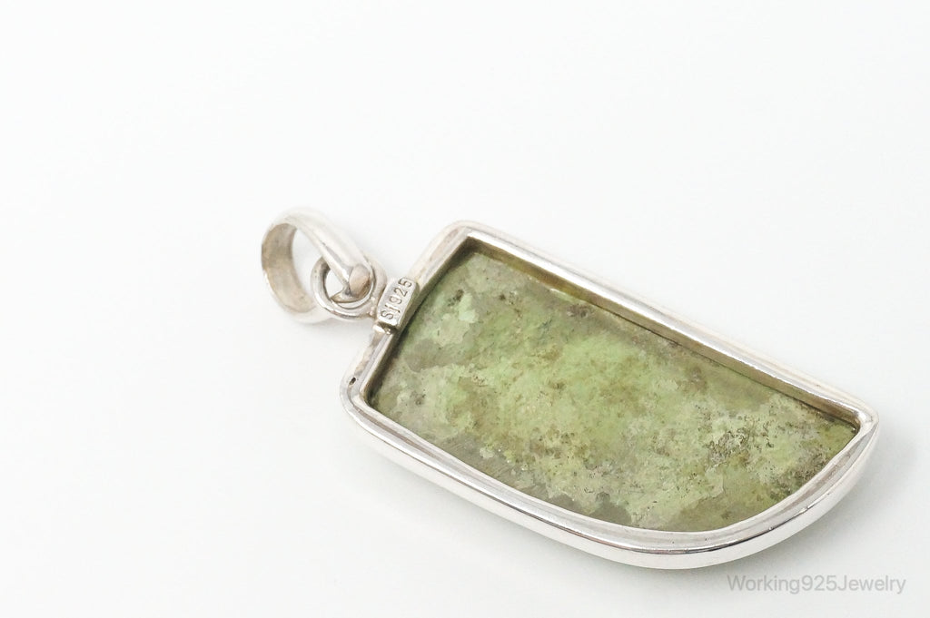 Large Designer Supreme Jewelers Green Turquoise Sterling Silver Necklace Pendant | Jewelry > Necklaces > Pendants | Wiccan Center