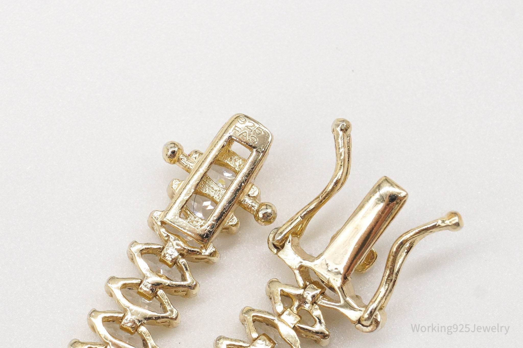 Vintage FAS Cubic Zirconia Gold Over Sterling Silver Bracelet | Jewelry > Bracelets | Wiccan Center