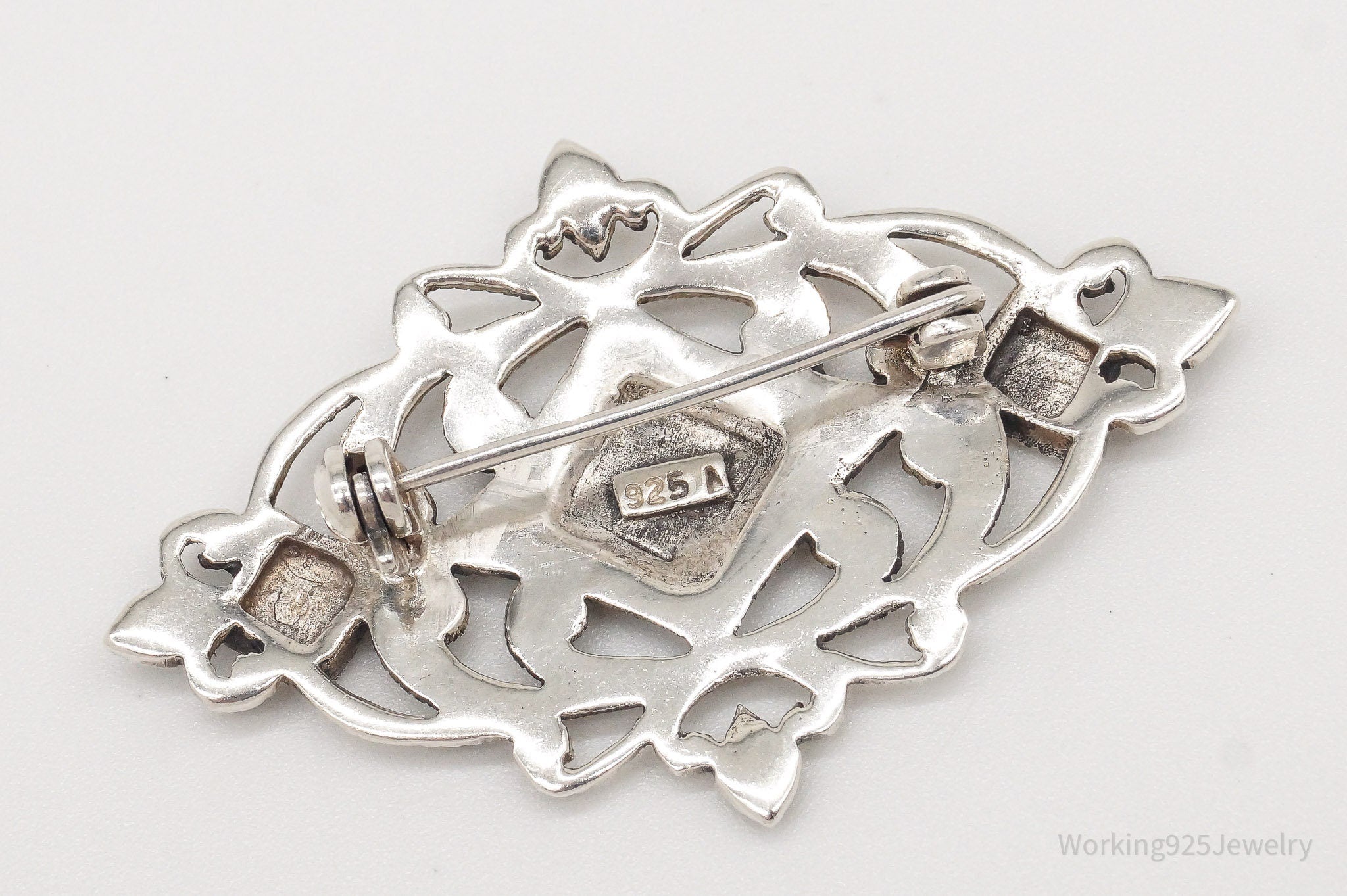 Vintage Marcasite Art Deco Sterling Silver Brooch Pin | Jewelry > Brooches, Pins & Clips | Wiccan Center