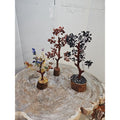 Crystal Gemstone Bonsai Tree — Carnelian, Amethyst & Quartz on Gold Branches | CrystalCloud Company