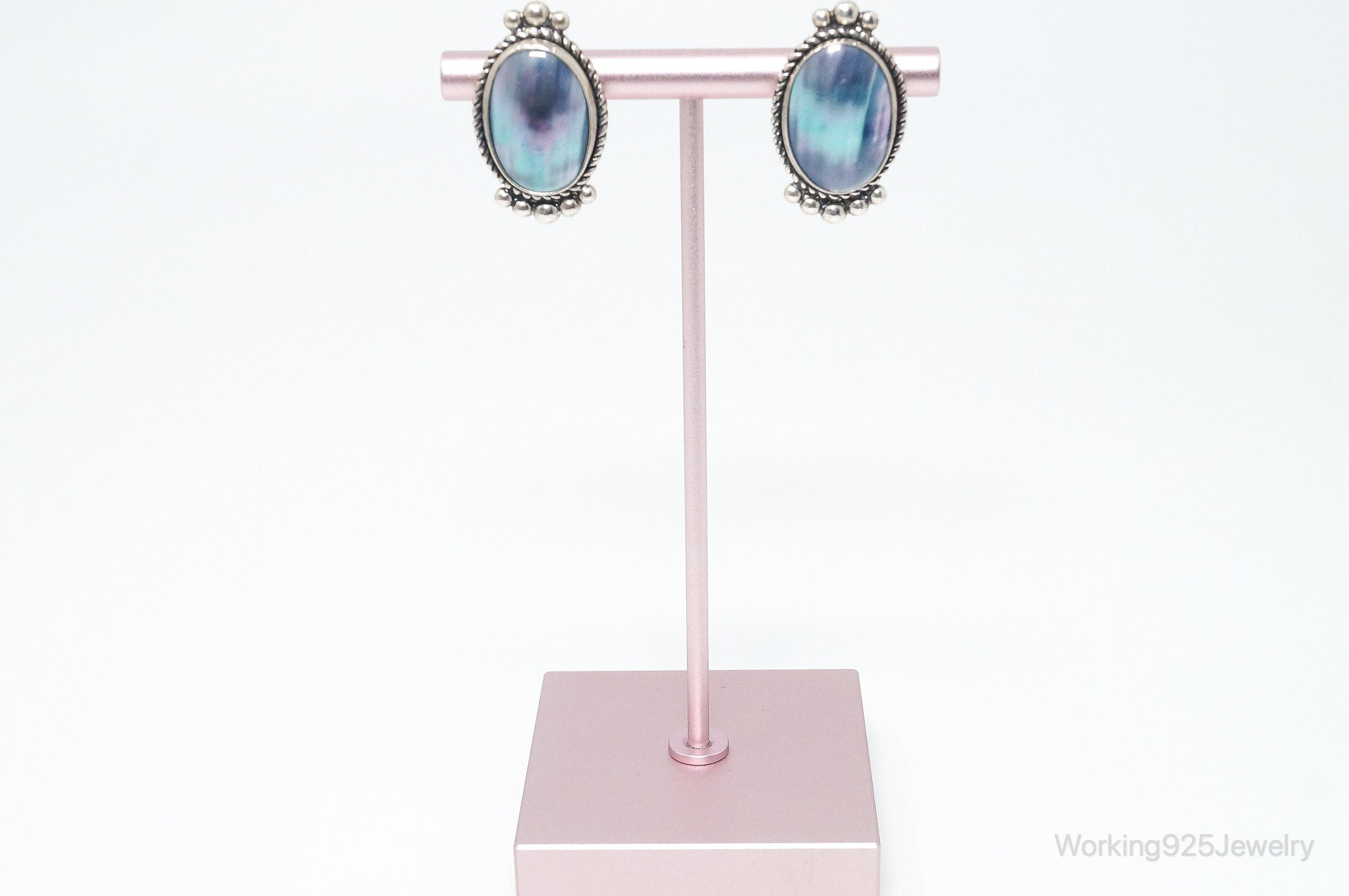 Vintage Navajo Native American QT Quoc Blue Sterling Silver Earrings | Jewelry > Earrings | Wiccan Center