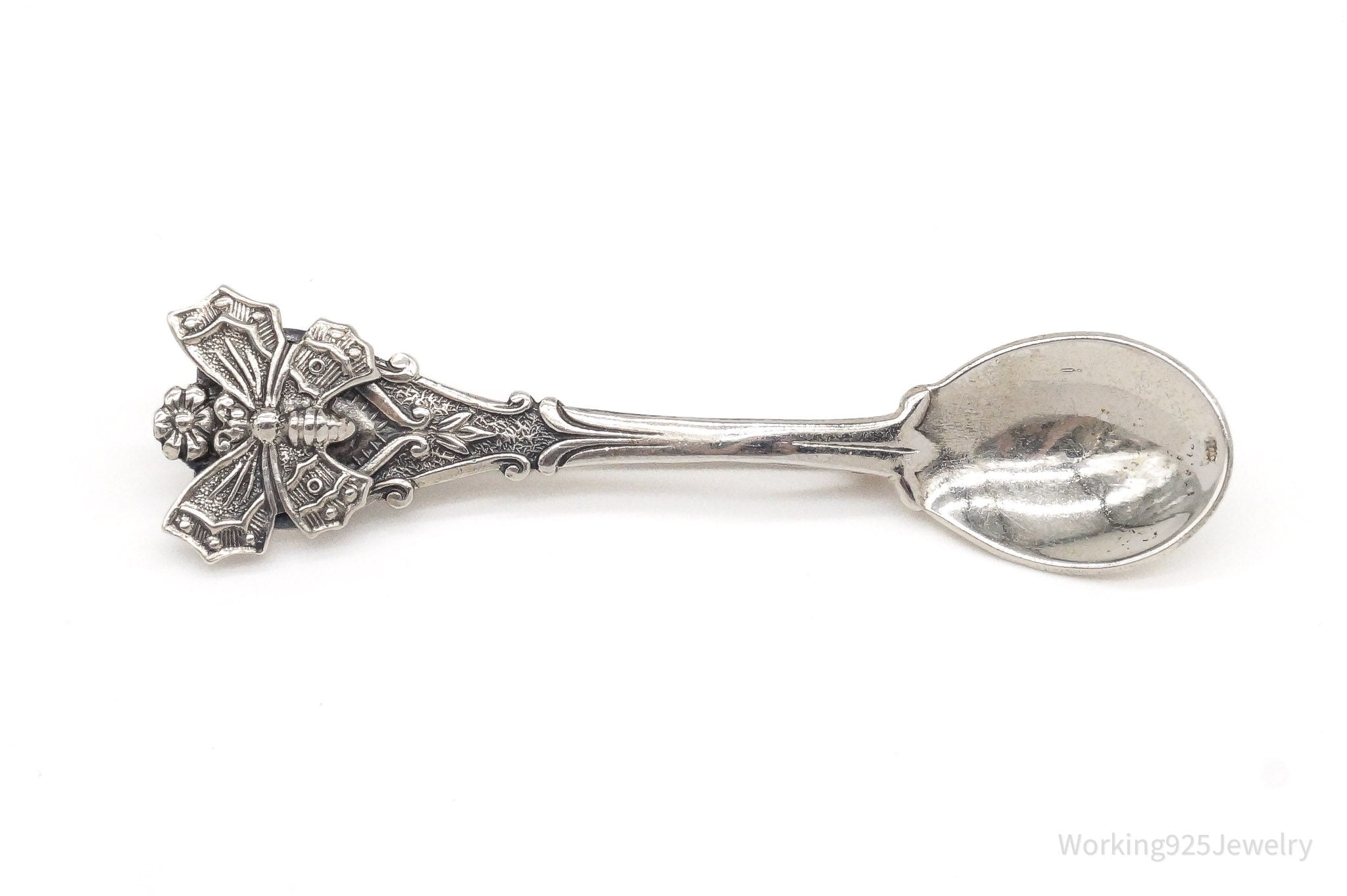 Antique Butterfly Sterling Silver Spoon Brooch Pin | Jewelry > Brooches, Pins & Clips | Wiccan Center