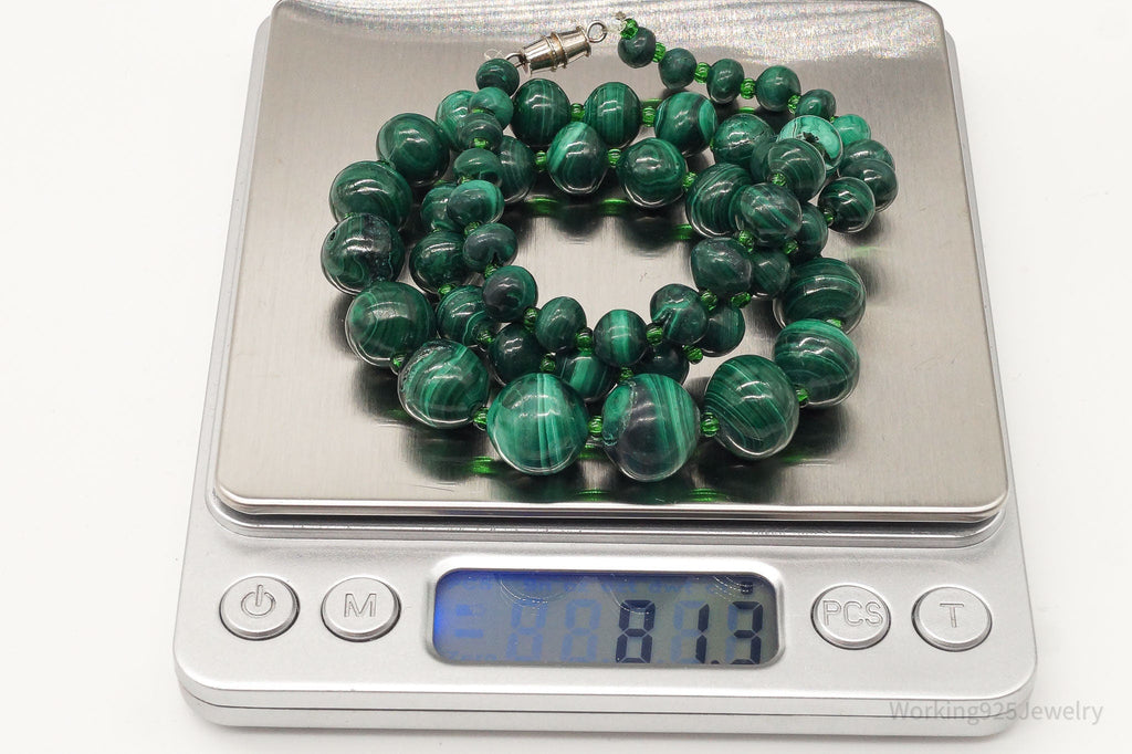 Vintage Green Malachite Bead Necklace | Jewelry > Necklaces > Pendants | Wiccan Center