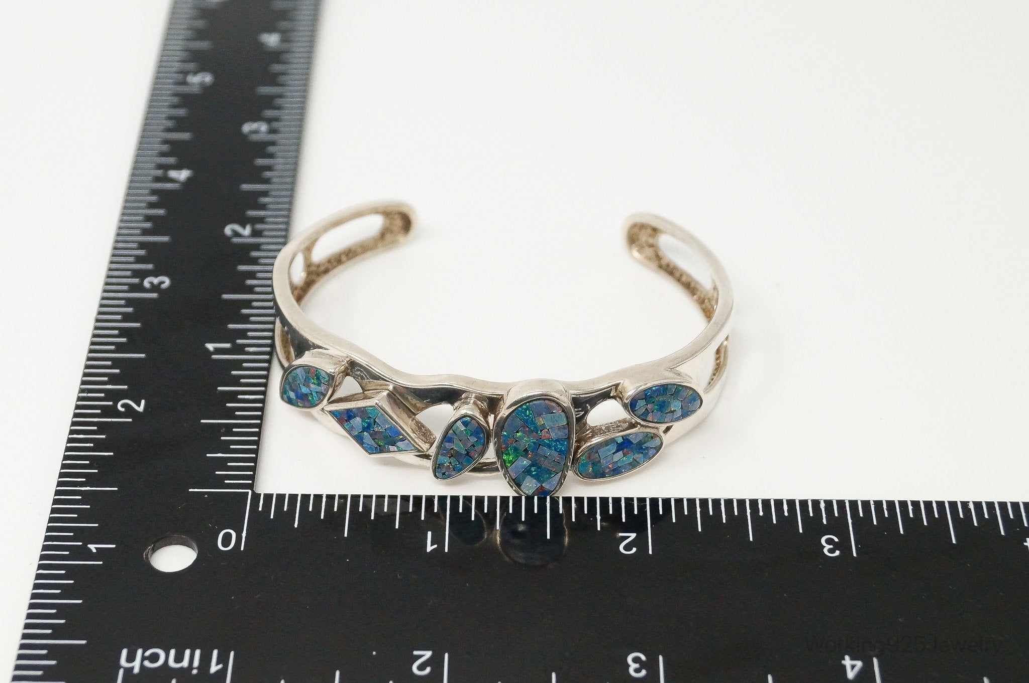 Designer Whitney Kelly WK Blue Fire Opal Sterling Silver Bracelet | Jewelry > Bracelets | Wiccan Center