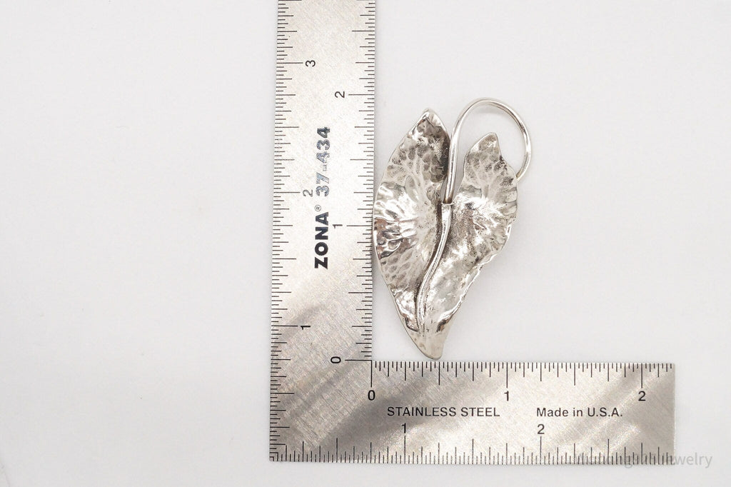 Large Antique Sterling Silver Leaf Pin Brooch | Jewelry > Brooches, Pins & Clips | Wiccan Center