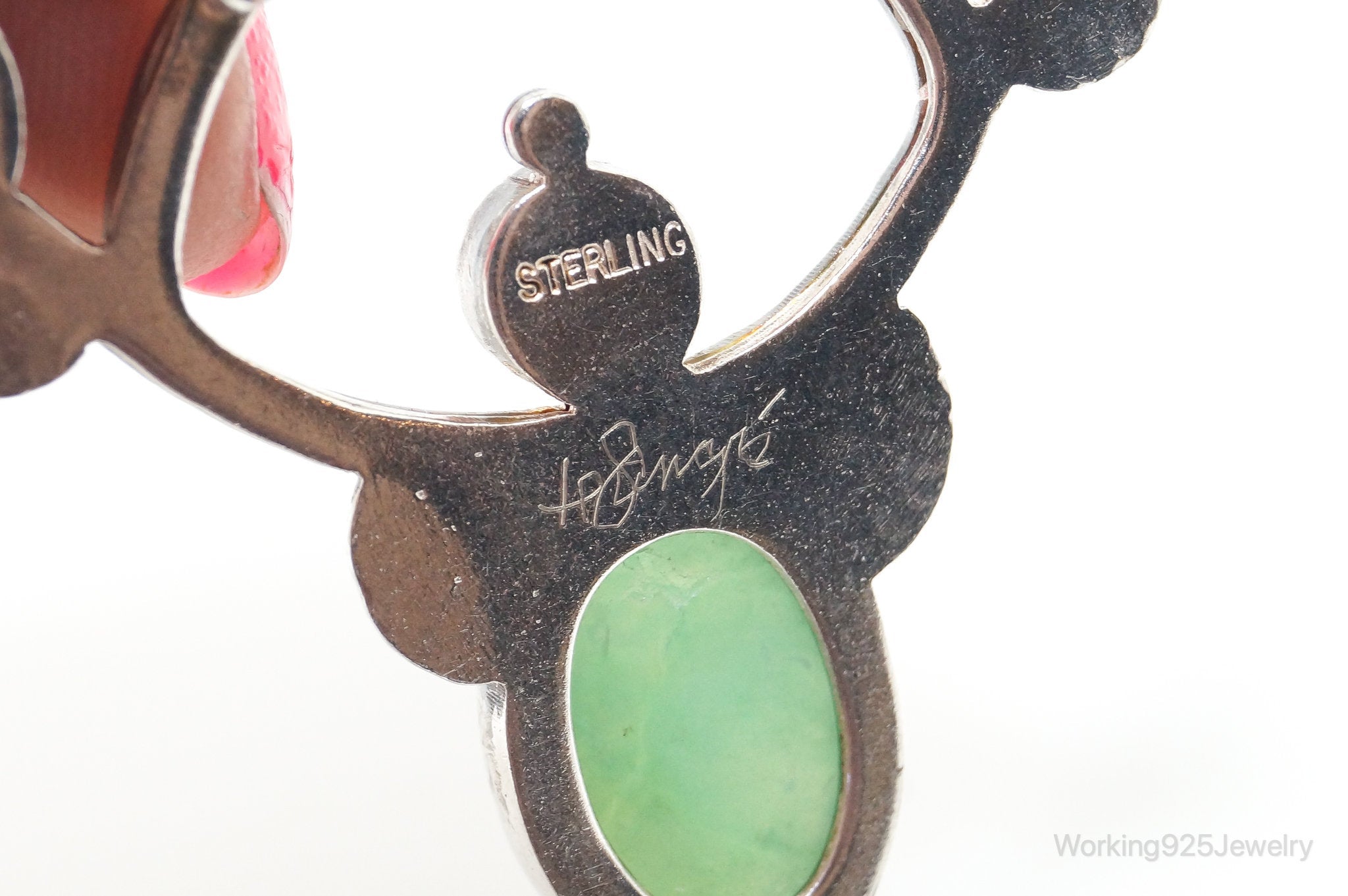 Large Vintage Native American Multi Gem Sterling Silver Pendant | Jewelry > Necklaces > Pendants | Wiccan Center
