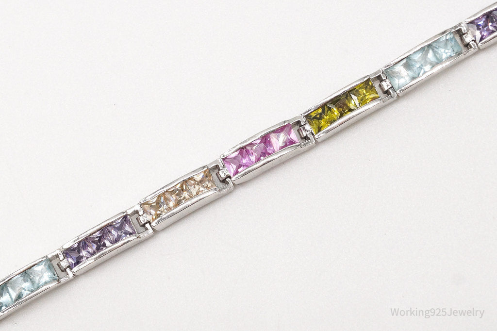 Vintage Designer FAS Multi Gemstone Sterling Silver Plated Bracelet | Jewelry > Bracelets | Wiccan Center