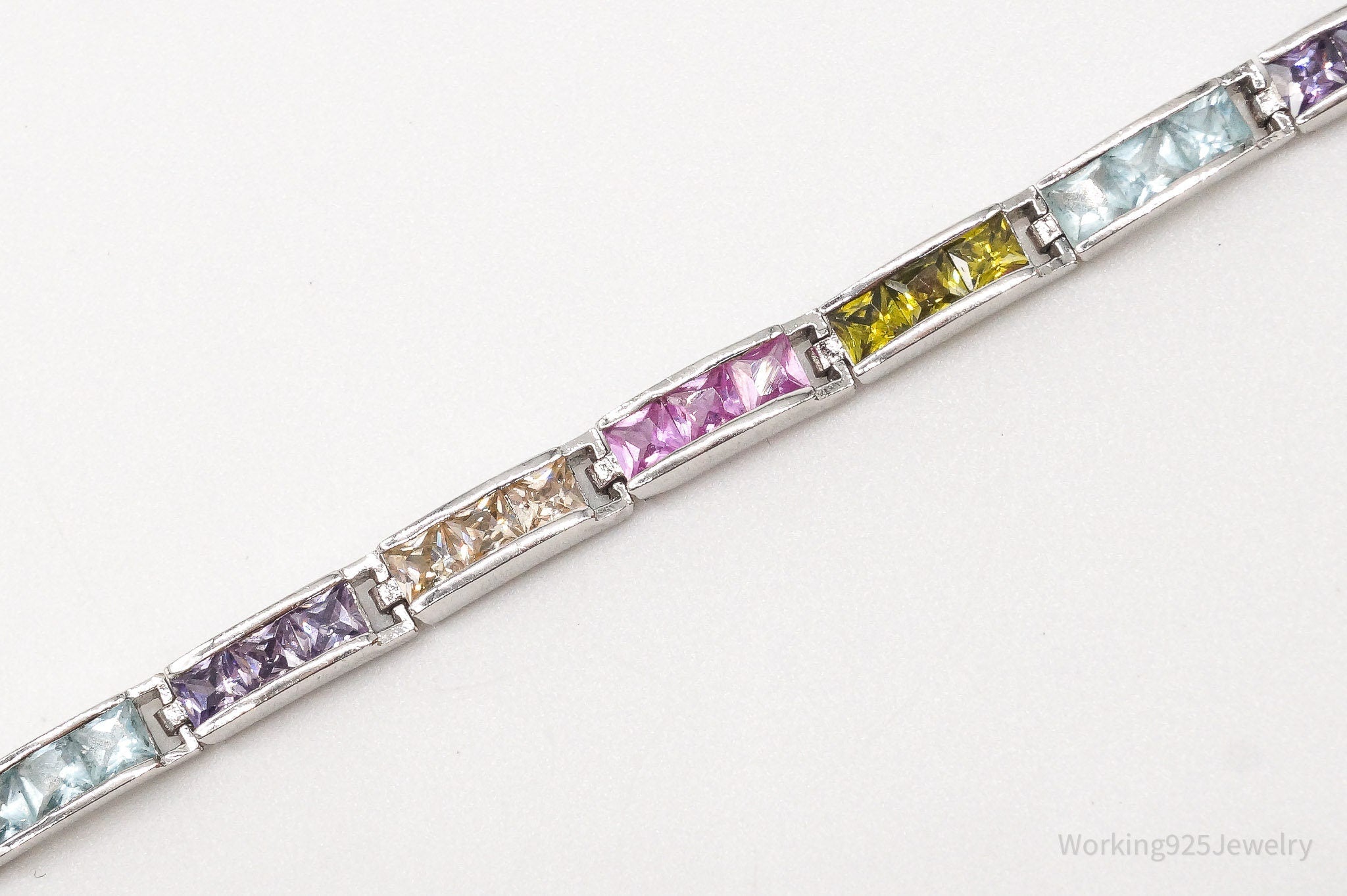 Vintage Designer FAS Multi Gemstone Sterling Silver Plated Bracelet | Jewelry > Bracelets | Wiccan Center