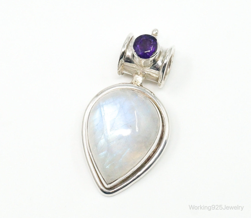 Large Vintage Supreme Jewelers Amethyst Moonstone Sterling Silver Pendant | Jewelry > Necklaces > Pendants | Wiccan Center