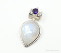 Large Vintage Supreme Jewelers Amethyst Moonstone Sterling Silver Pendant | Jewelry > Necklaces > Pendants | Wiccan Center