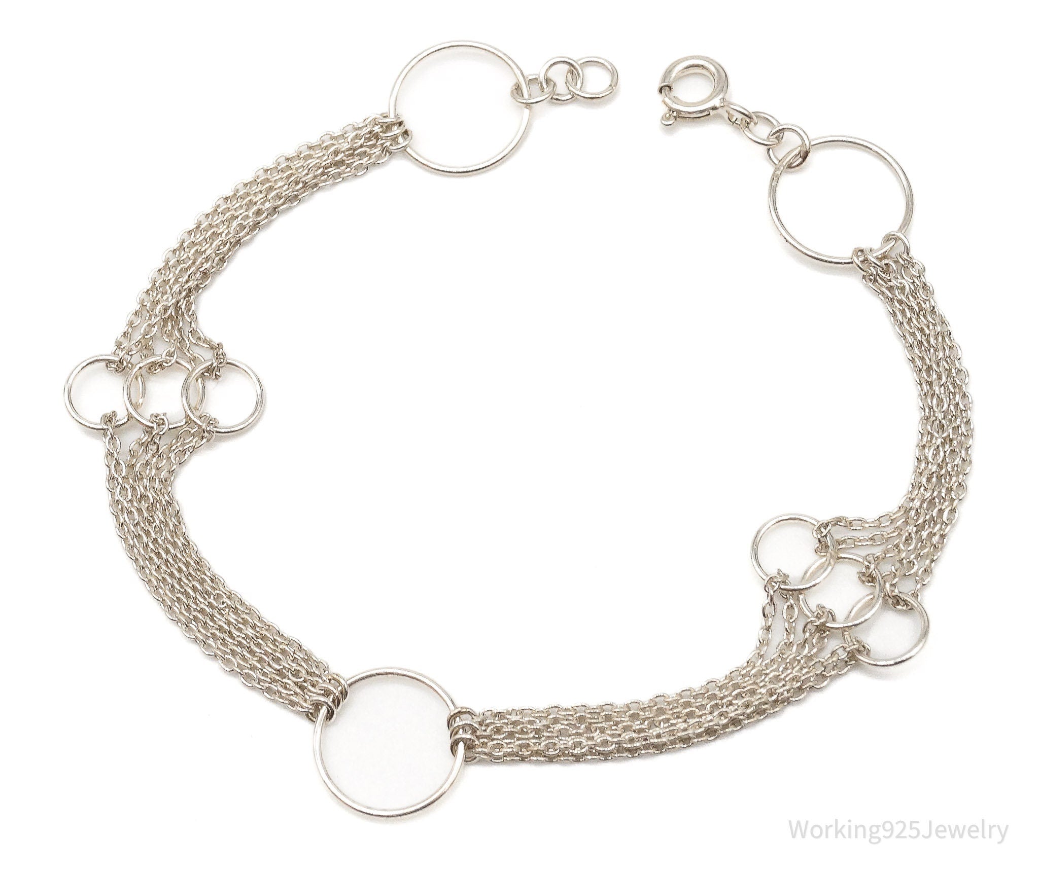 Vintage Geometric Circles Sterling Silver Bracelet | Jewelry > Bracelets | Wiccan Center