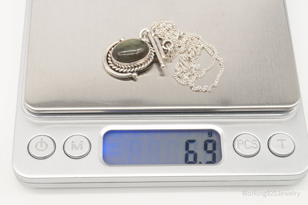 Vintage Labradorite Sterling Silver Necklace | Jewelry > Necklaces > Pendants | Wiccan Center