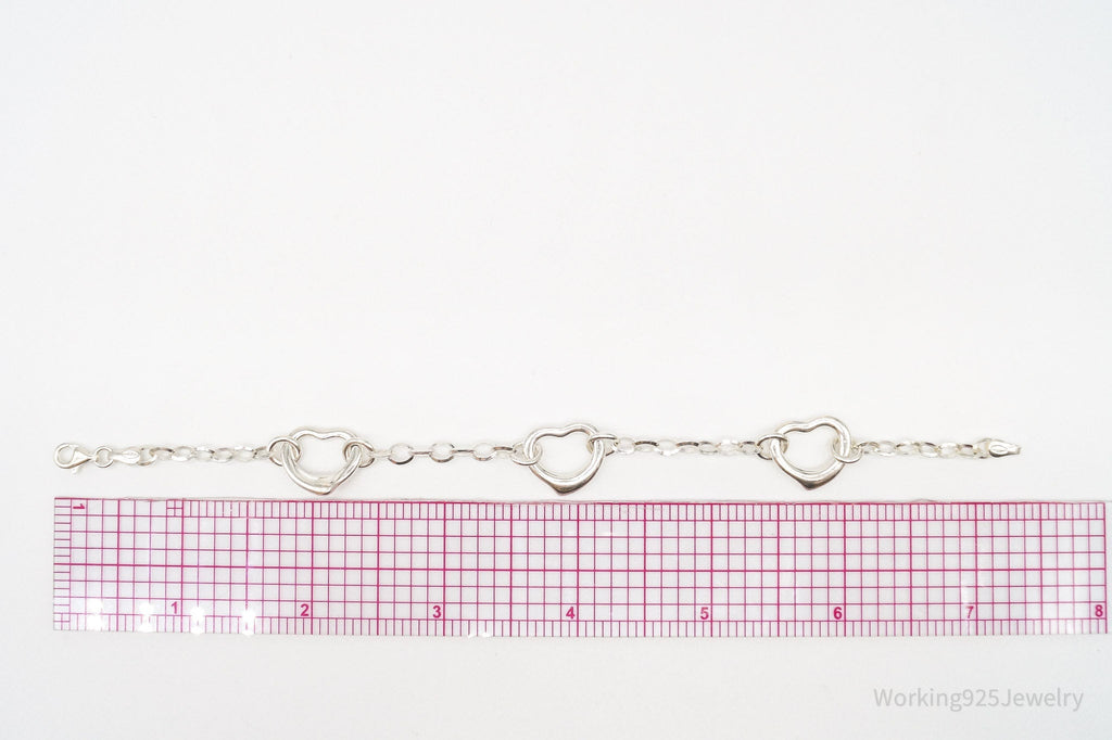 Vintage Italian Hearts Chain Link Sterling Silver Bracelet | Jewelry > Bracelets | Wiccan Center