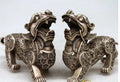 Antique 18th‑Century Silver Statue – Protective Mythical Creature for Good Luck