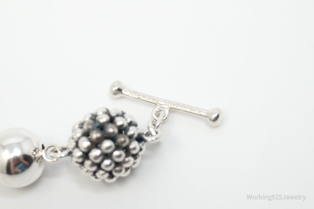 Vintage Designer Michael Dawkins Pearl Spotted Ball Sterling Silver Bracelet | Jewelry > Bracelets | Wiccan Center