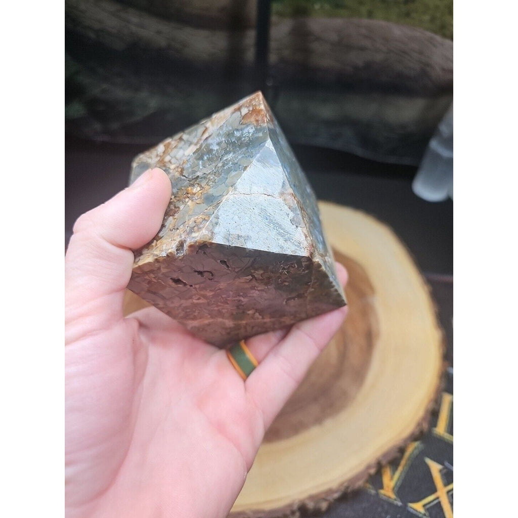 1.87LB 1Pcs Natural Ocean Jasper Onyx Quartz Crystal Geode Square Heptahedron | Geodes & Clusters | Wiccan Center