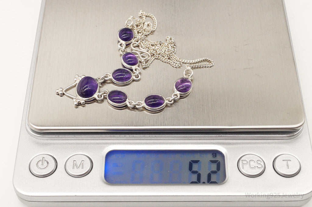 Vintage Amethyst Bib Style Silver Necklace | Jewelry > Necklaces > Pendants | Wiccan Center