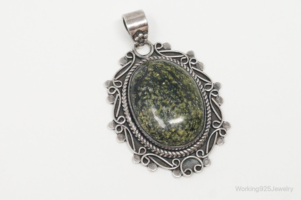 Vintage Large Southwest Style African Turquoise Sterling Silver Pendant | Jewelry > Necklaces > Pendants | Wiccan Center