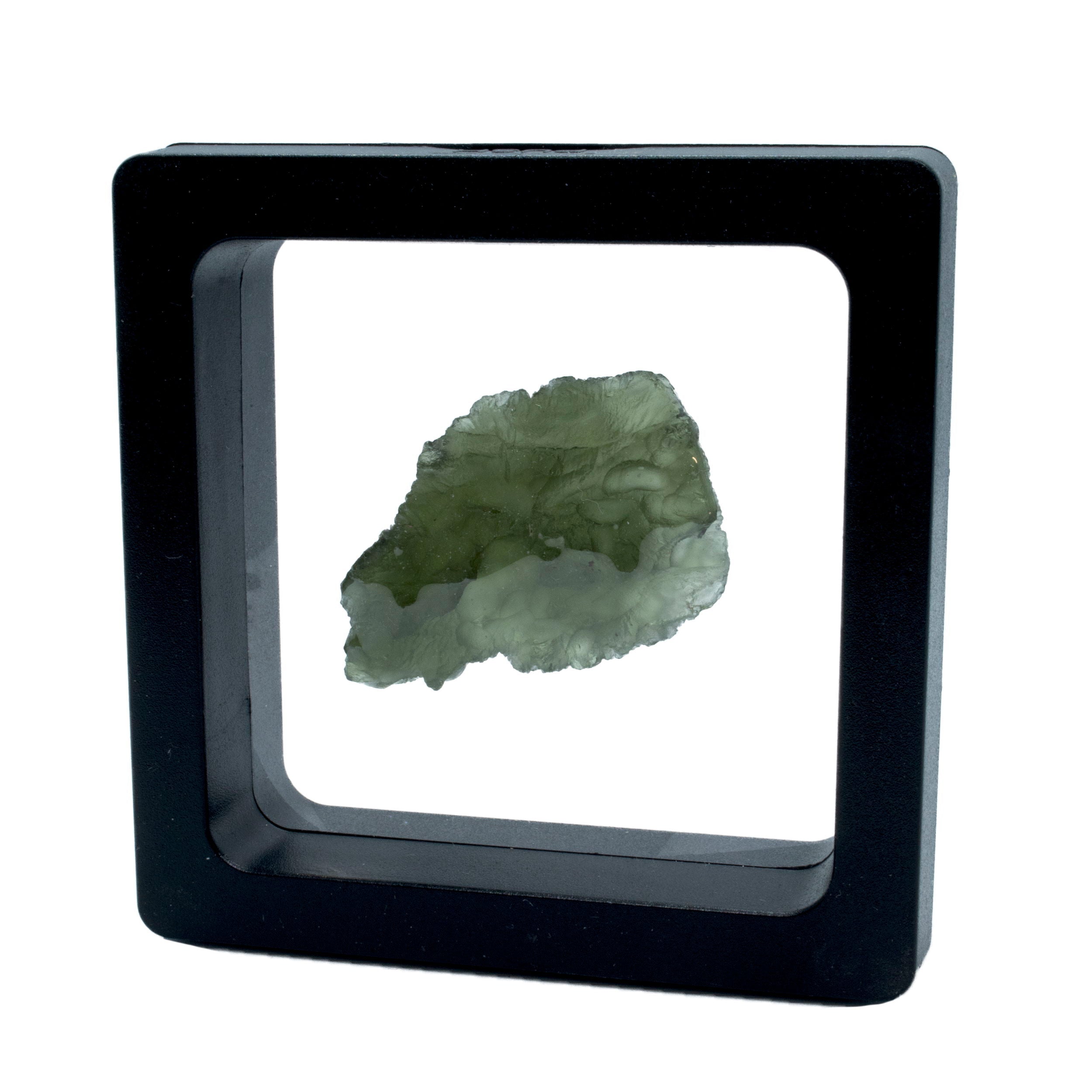 Moldavite Tektite Raw Nugget -Rugged Flat in Gel Case | Crystals & Minerals > Specimens | Wiccan Center