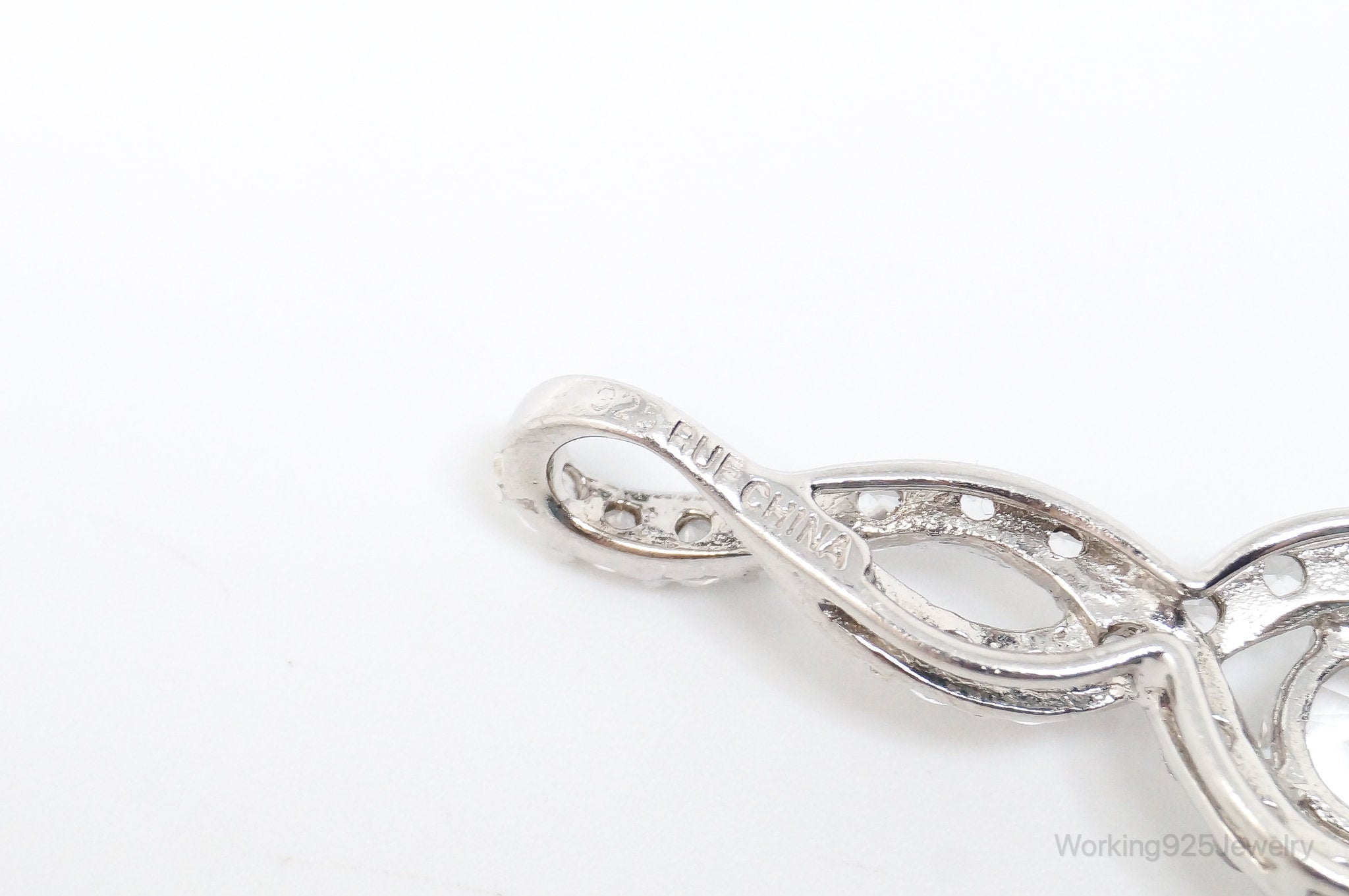 Vintage Art Deco Cubic Zirconia Sterling Silver Necklace Pendant | Jewelry > Necklaces > Pendants | Wiccan Center