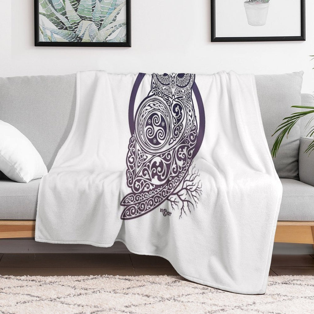 CELTIC OWL Travel-friendly Throw Blanket