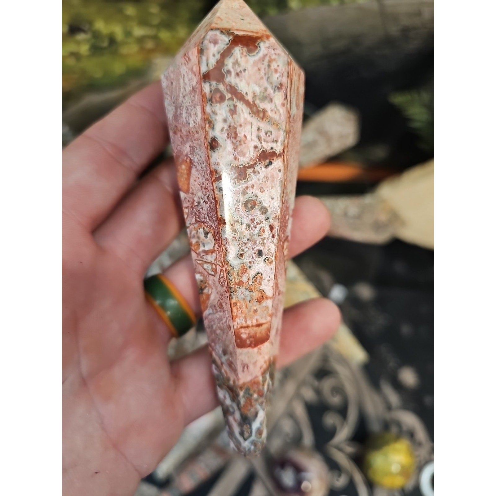 Natural Leopard Skin Jasper Crystal Scepter .40 Avg | Crystal Points & Towers | Wiccan Center