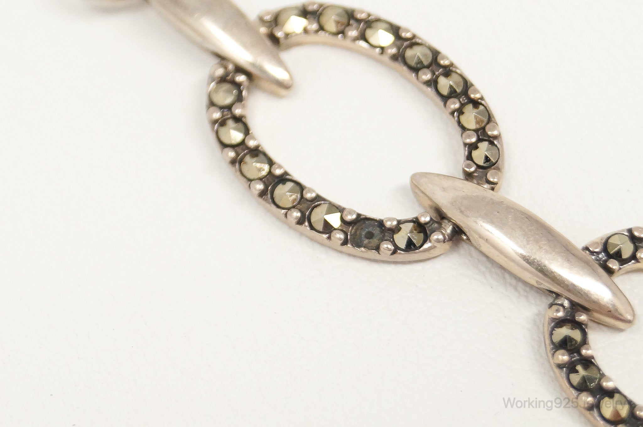 Vintage Marcasite Art Deco Oval Link Sterling Silver Necklace | Jewelry > Necklaces > Pendants | Wiccan Center