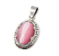 Vintage Handmade Mexico Pink Tigers Eye 950 Silver Southwestern Necklace Pendant | Jewelry > Necklaces > Pendants | Wiccan Center