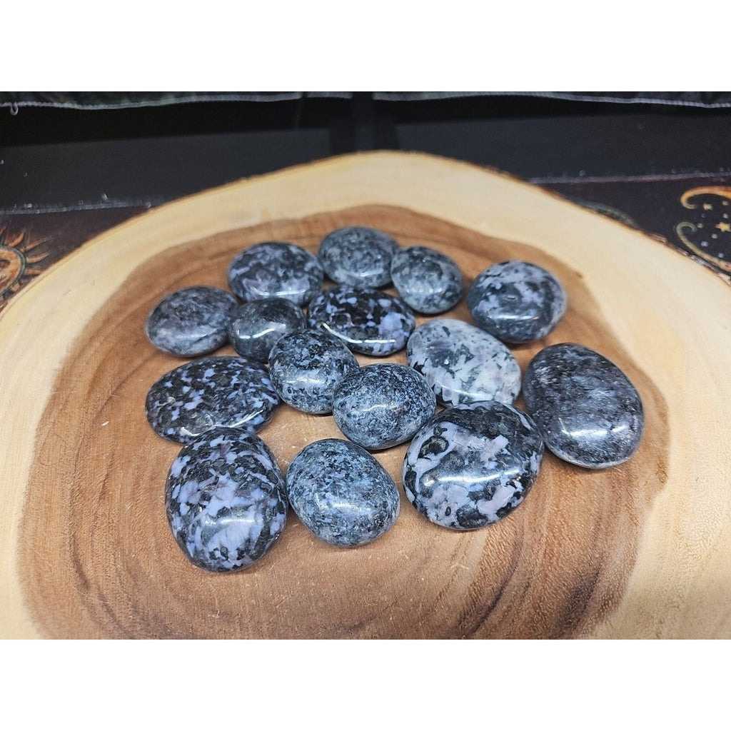 5Pcs Natural Polychrome Merlinite Gabbro Crystal Palm Stone | Palm Stones & Tumbled Crystals | Wiccan Center