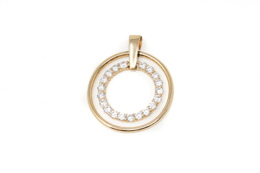 Vtg Designer FAS Gold Vermeil Cubic Zirconia Sterling Silver Necklace Pendant | Jewelry > Necklaces > Pendants | Wiccan Center