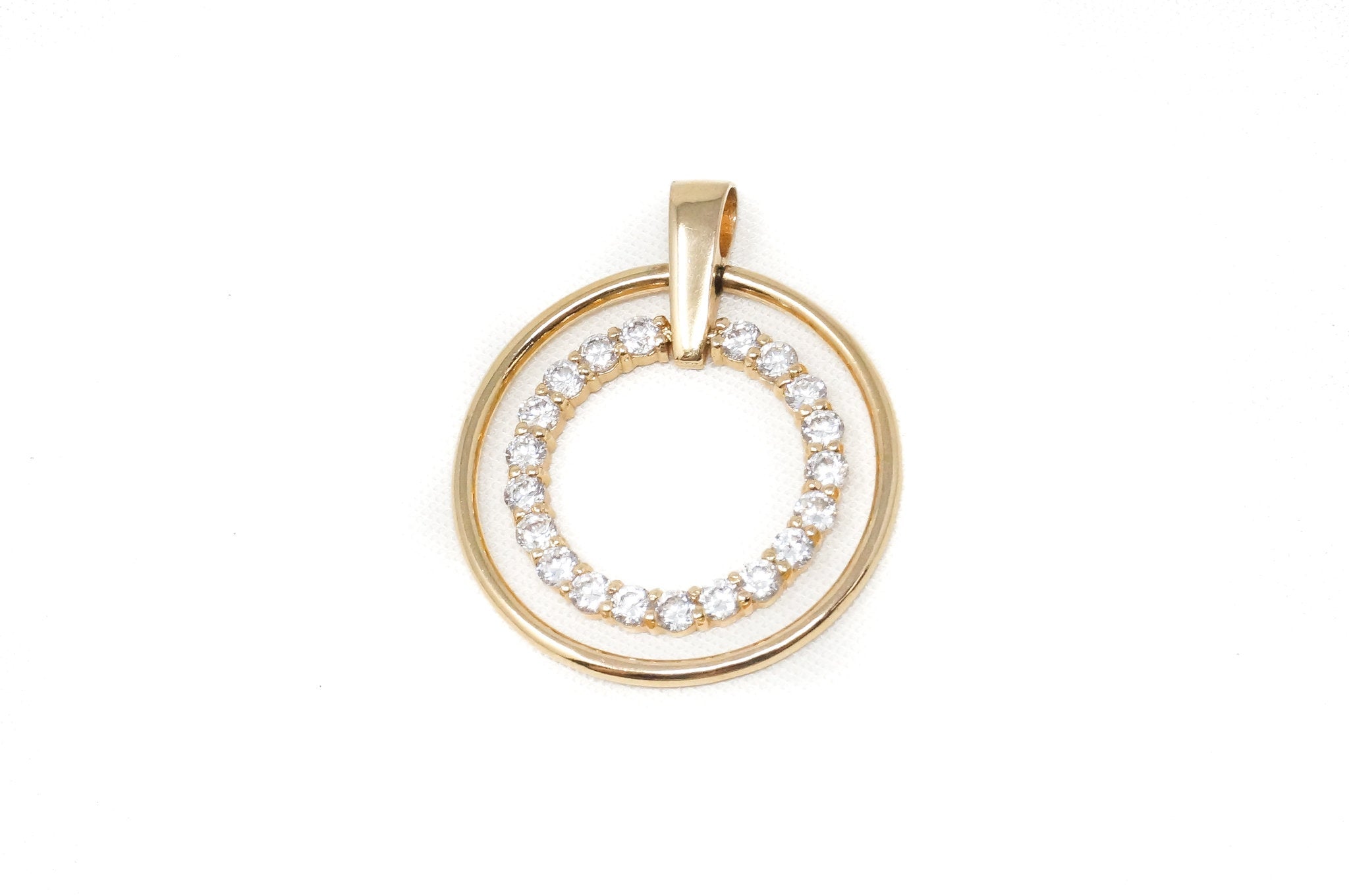Vtg Designer FAS Gold Vermeil Cubic Zirconia Sterling Silver Necklace Pendant | Jewelry > Necklaces > Pendants | Wiccan Center