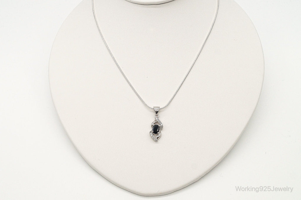 Sapphire Cubic Zirconia Sterling Silver Necklace | Jewelry > Necklaces > Pendants | Wiccan Center