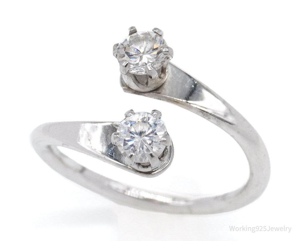Vintage Mid Century Cubic Zirconia Sterling Silver Wrap Ring - Size 7.25 | Jewelry > Rings | Wiccan Center