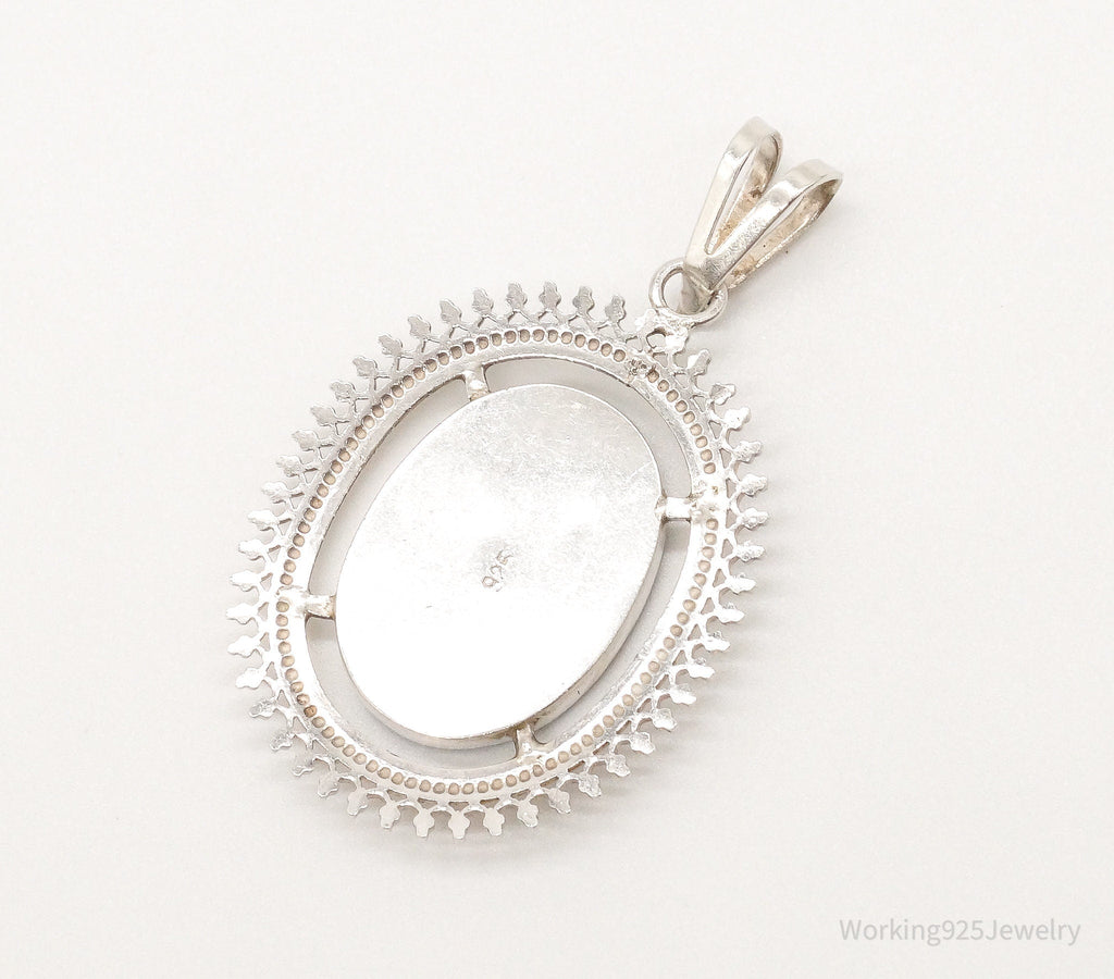 Vintage Large Chrysocolla Sterling Silver Pendant | Jewelry > Necklaces > Pendants | Wiccan Center