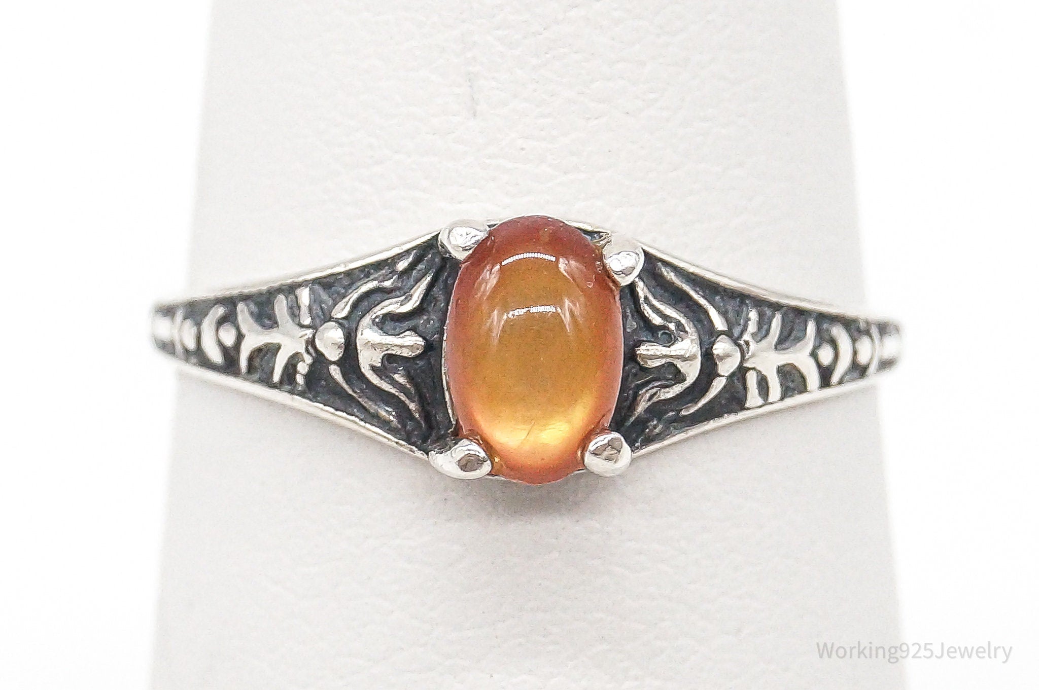 Antique Designer WMCO Orange Paua Shell Sterling Silver Ring - Size 6 | Jewelry > Rings | Wiccan Center