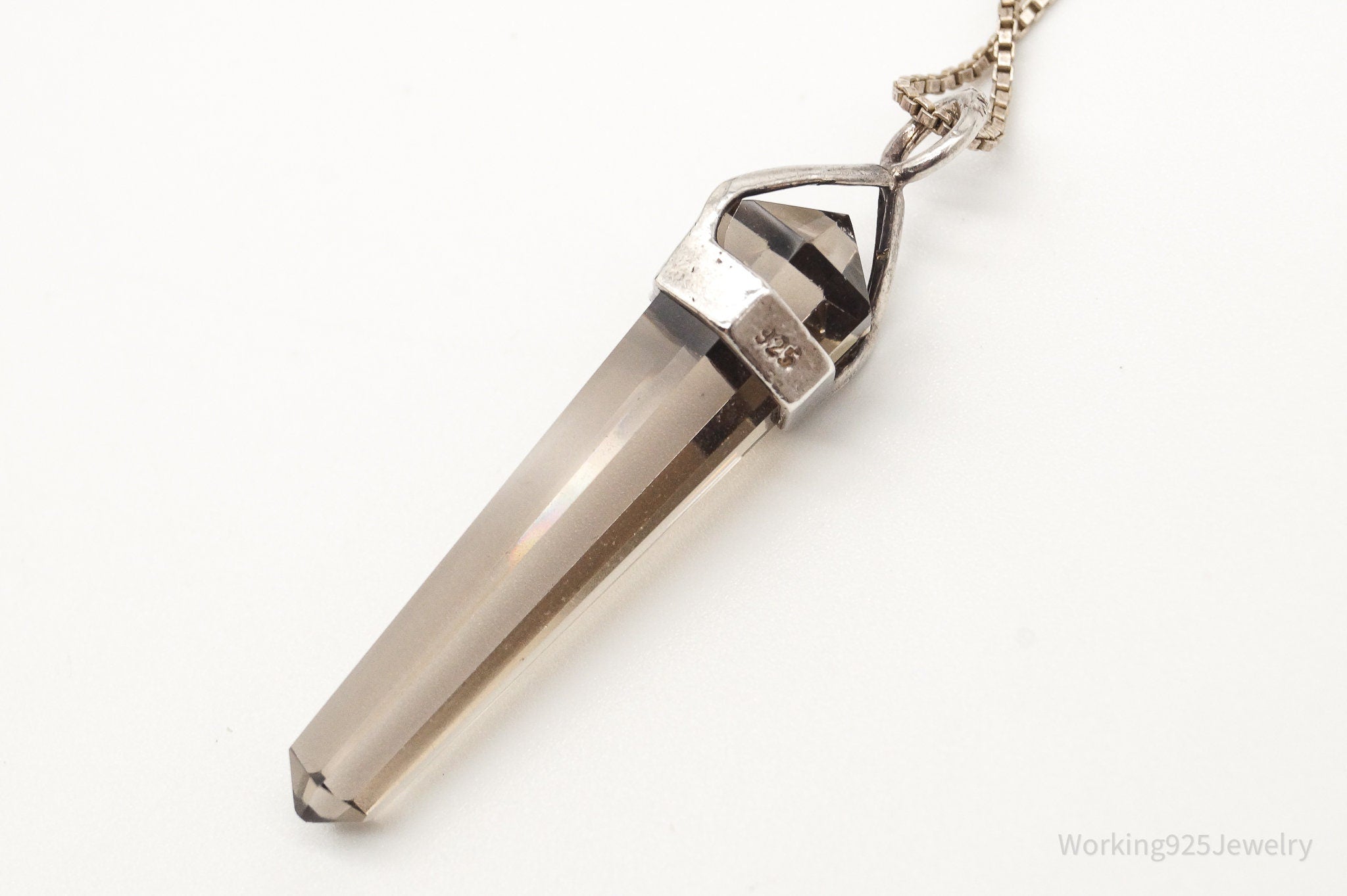 Vintage Large Smoky Topaz Sterling Silver Necklace | Jewelry > Necklaces > Pendants | Wiccan Center