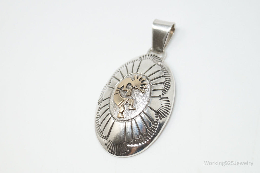 Vintage Handmade Native American Sampson Gray 14K Gold Sterling Silver Pendant | Jewelry > Necklaces > Pendants | Wiccan Center