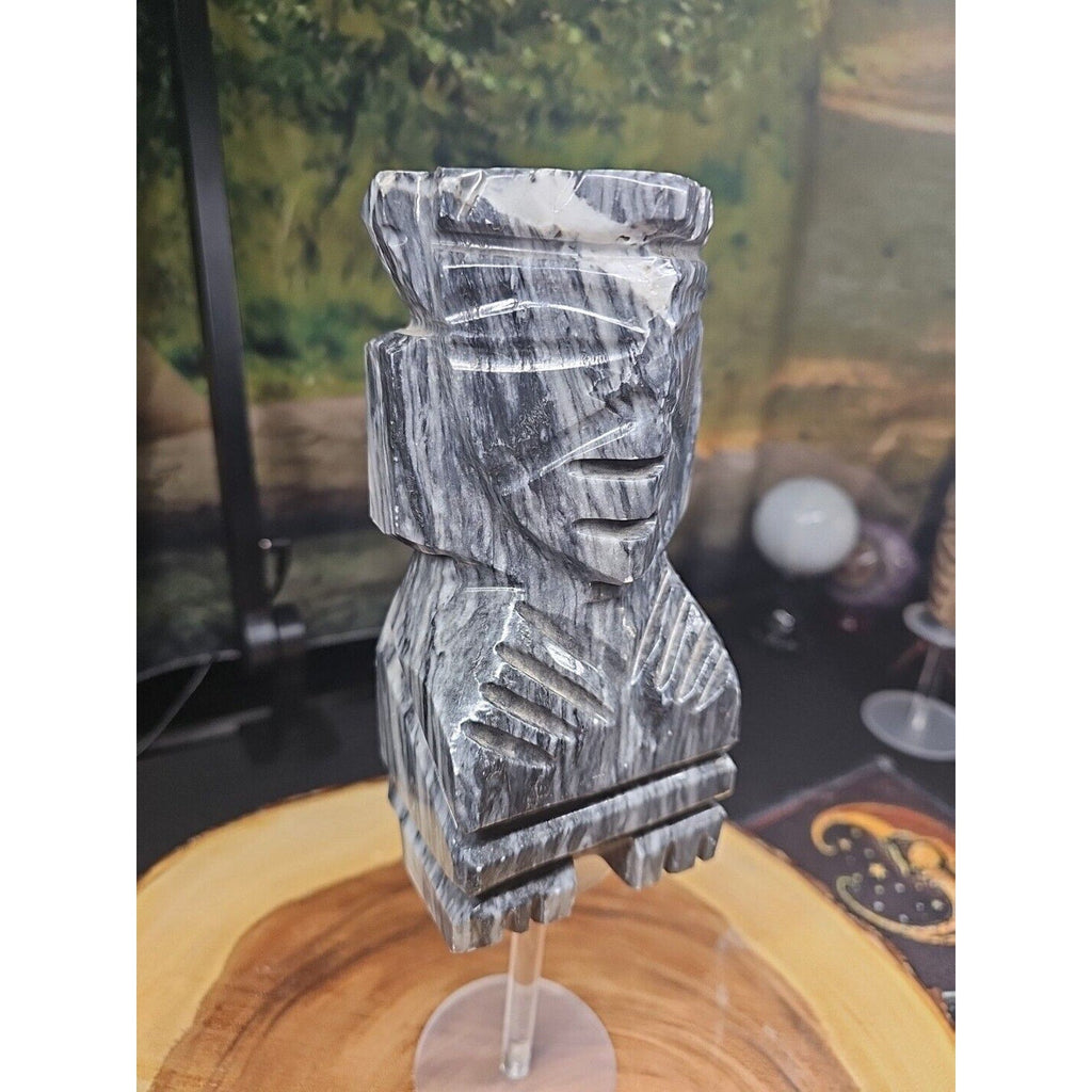 Carved Onyx Aztec Mayan Tiki Sculpture — 4 lbs, 7 inches, Mexican Onyx | CrystalCloud Company | Crystal Carvings & Skulls | Wiccan Center