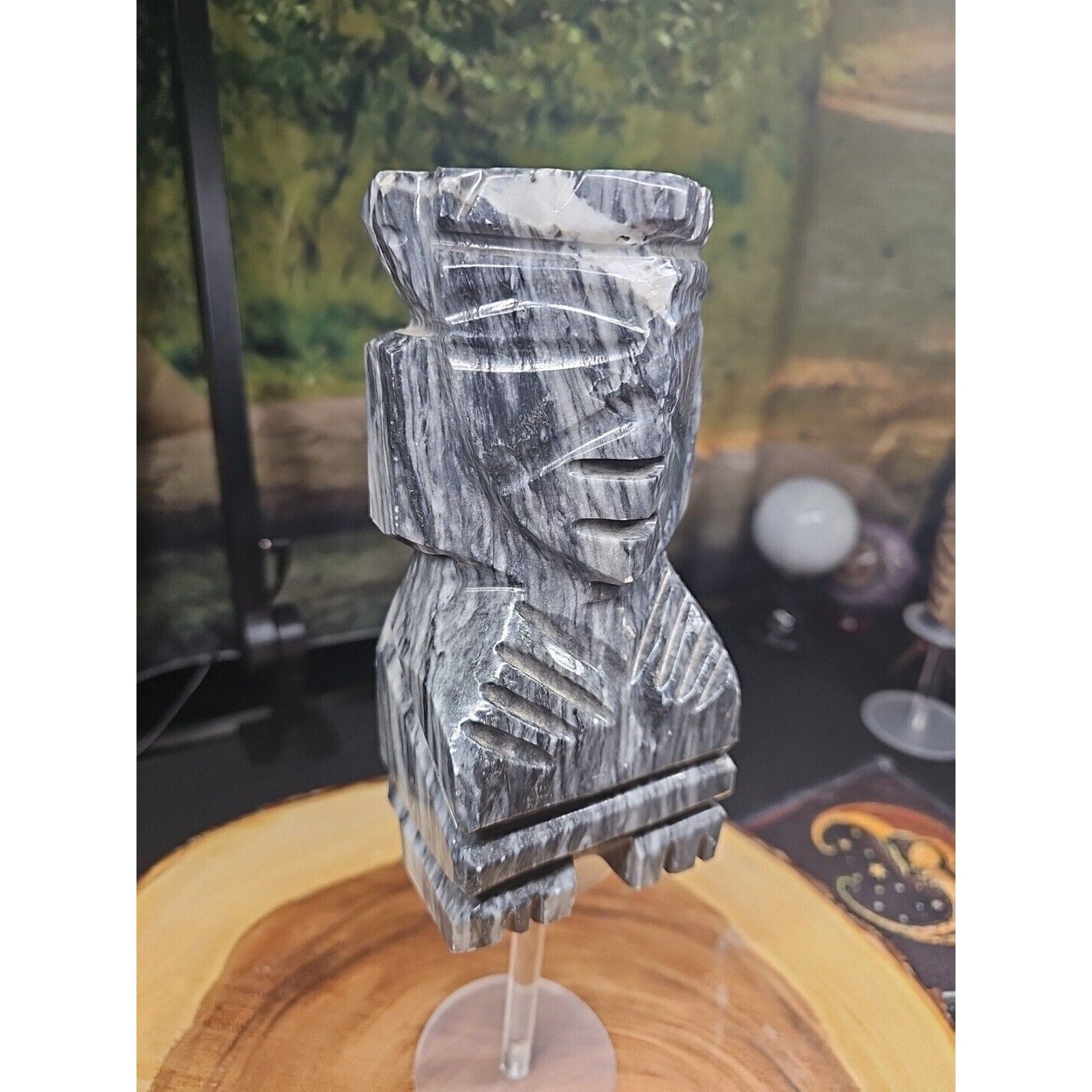 Carved Onyx Aztec Mayan Tiki Sculpture — 4 lbs, 7 inches, Mexican Onyx | CrystalCloud Company | Crystal Carvings & Skulls | Wiccan Center