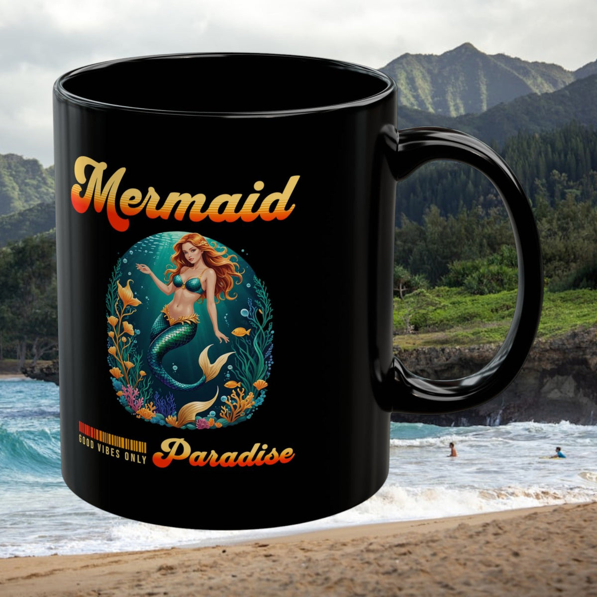 Mermaid Paradise Black Mug – Ocean Lover Coffee Cup | Mug | Wiccan Center