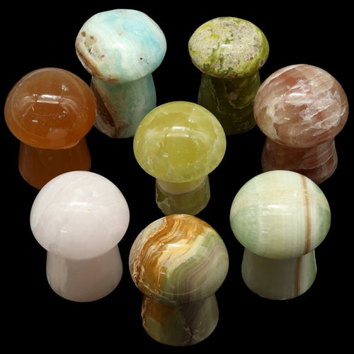 2 KILO LOT - Assorted Crystal Mushrooms / MIXED SIZES | | Wiccan Center