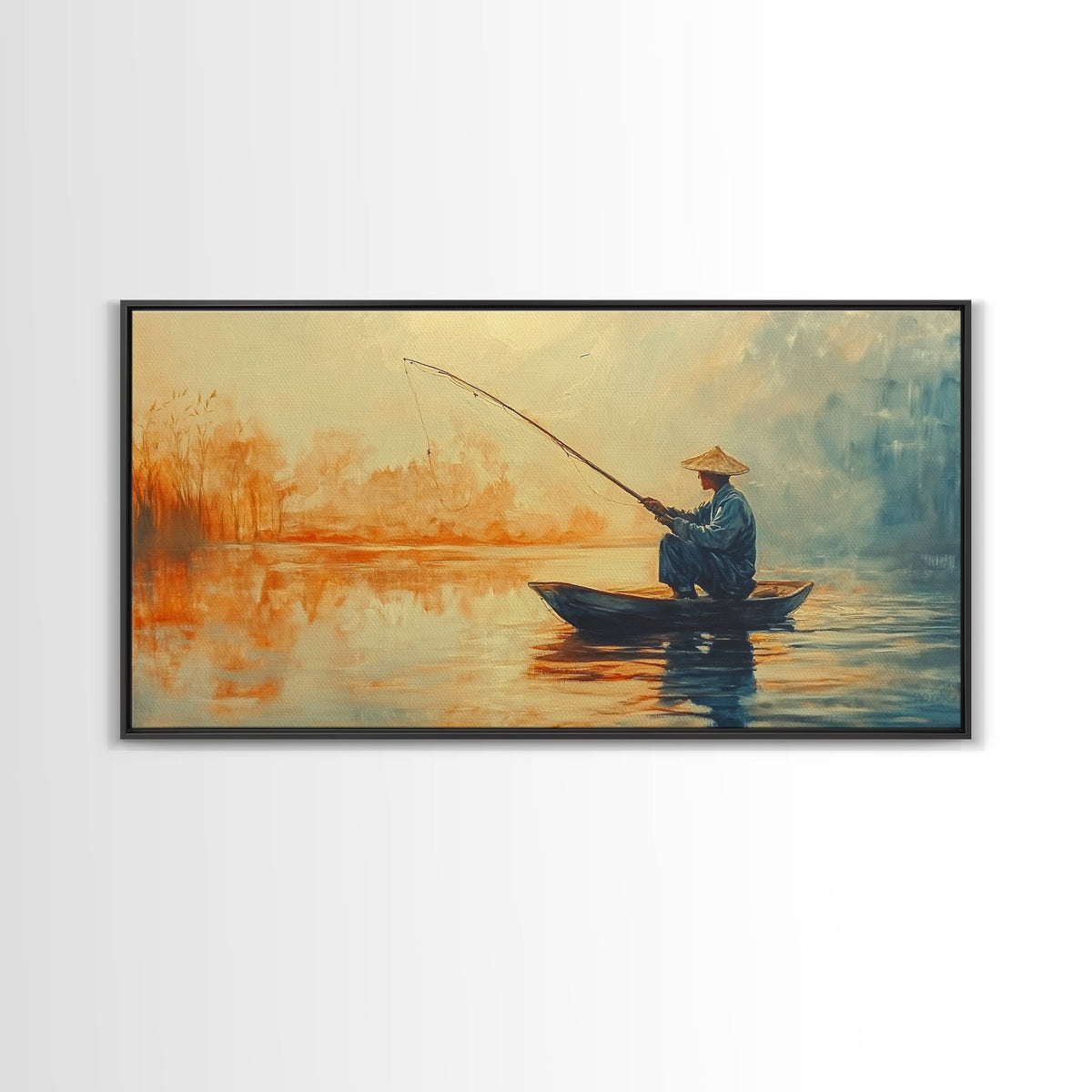 Wabi Sabi Fisherman Painting Print, Fishing Wall Art, Japanese Fisherman Watercolor Painting, Fishing Gift, Fisherman Gift IDea | | Wiccan Center