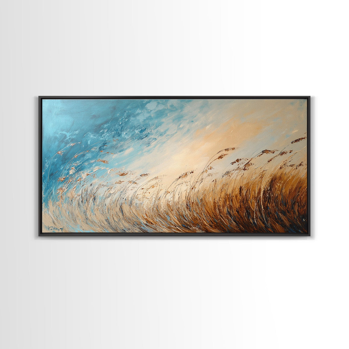 Coastal Wind, Beach Grass Painting, Coastal Cowgirl Wall Art, Nautical Decor, Wabi Sabi Art, Minimalist Art, Canvas Print, Extra Wide Art | | Wiccan Center