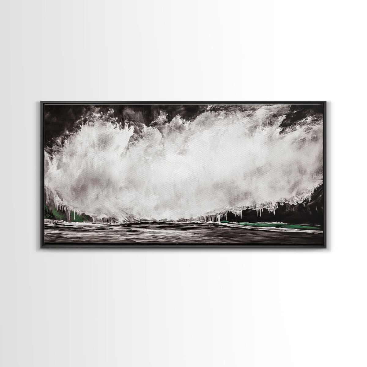Abstract Waterfall Art, Black and White Canvas Print, Modern Wall Decor, Nature Inspired Artwork, Living Room Art, Minimalist Painting | | Wiccan Center