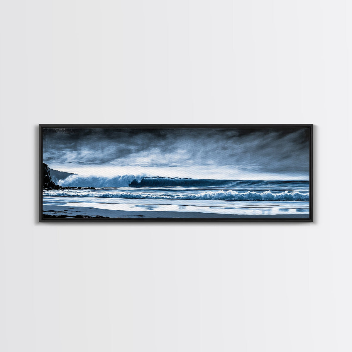 Ocean Wave, Moody Seascape, Blue Water Art, Stormy Sky, Coastal Home Accent, Surfer Decor, Minimalist Wall Art, Canvas Print | | Wiccan Center