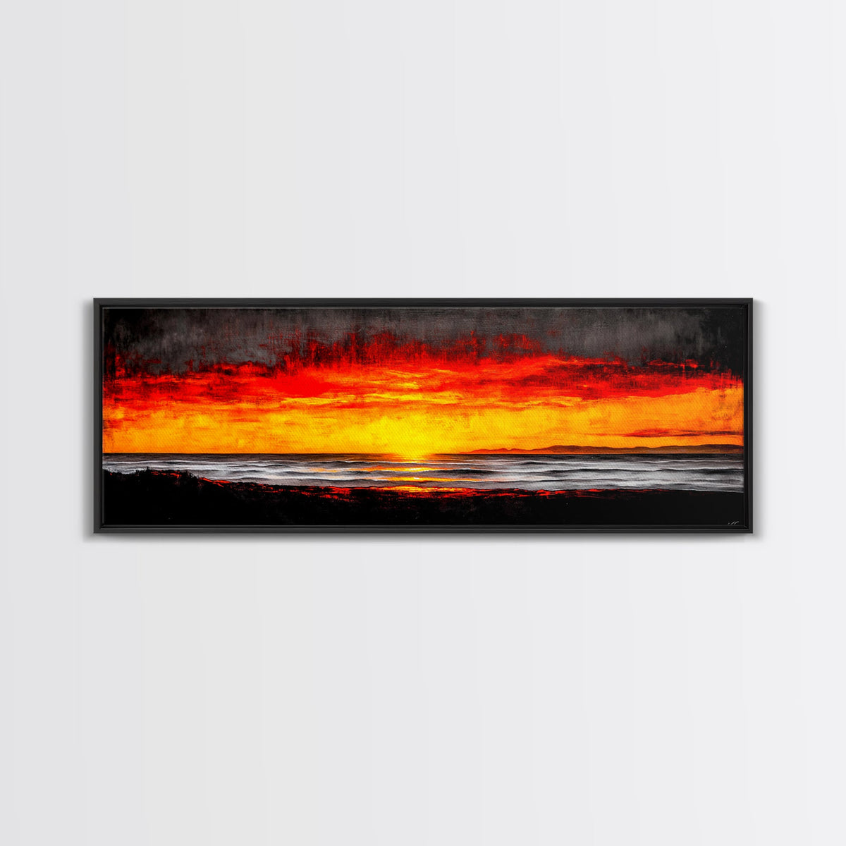 Sunset, Ocean, Waves, Canvas Print, Vibrant Sunset Wall Art, Beach House Decor, Coastal Painting, Living Room Art, Boho Aesthetic, Seascape | | Wiccan Center