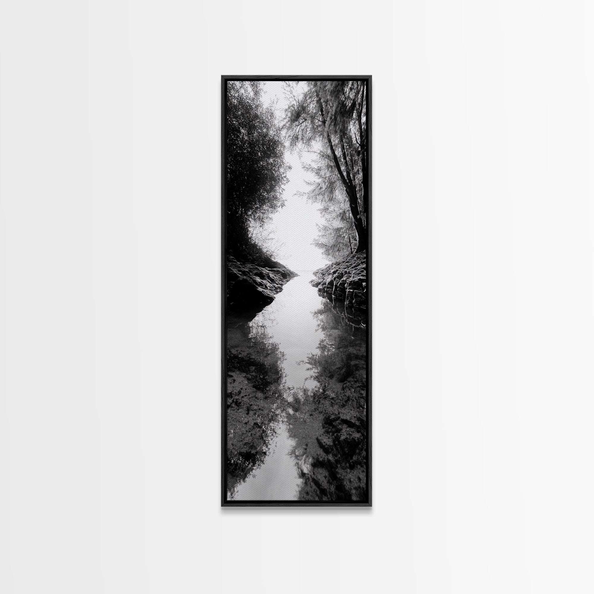 Secret Pathway, Forest Creek, Hidden Escape, Canvas Print, Magical Woodland Art, Hallway or Entryway Mystical Nature Decor, Bathroom Art
