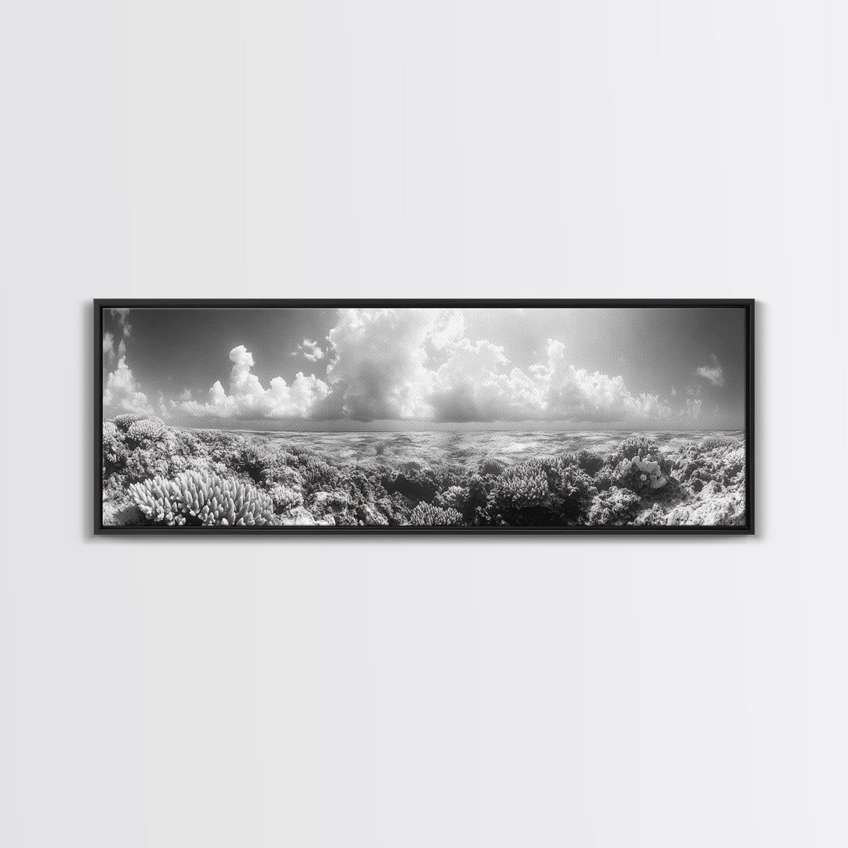 Coral Reef, Ocean Horizon, Cloudscape, Canvas Print, Underwater Nature Photography, Bathroom Wall Art, Marine Coastal Decor | | Wiccan Center
